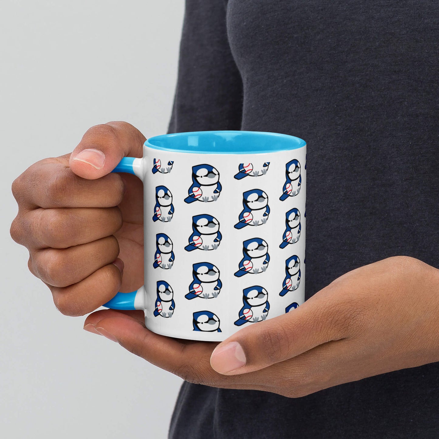 Blue Jay Ceramic Mug - Toronto Gift - Blue Jay with Baseball