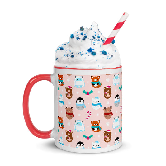 Red Christmas Coffee Mug - Yetis, Reindeer, Penguins, Bears and Foxes