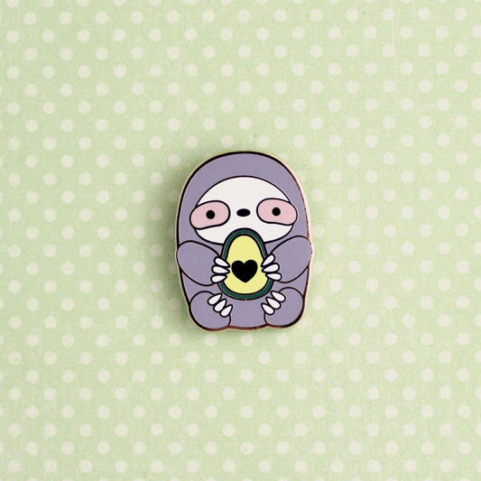 Avocado Sloth Enamel Pin - Sloth Gift - Cute Pin - Avocado Gift