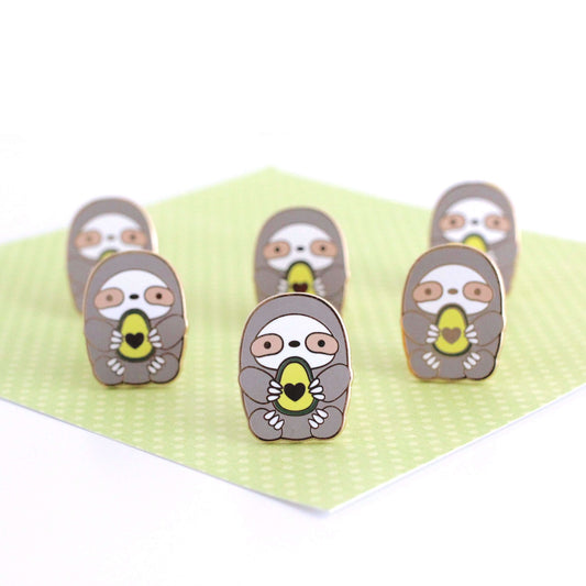 Avocado Sloth Enamel Pin - Sloth Gift - Cute Pin - Avocado Gift