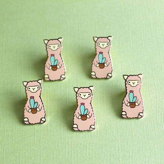 Cactus Alpaca Enamel Pin - Llama Gift - Pin for Backpack