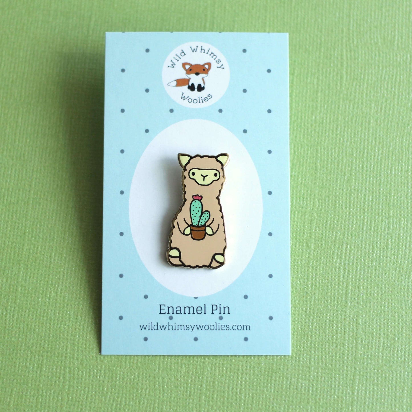 Cactus Alpaca Enamel Pin - Llama Gift - Pin for Backpack