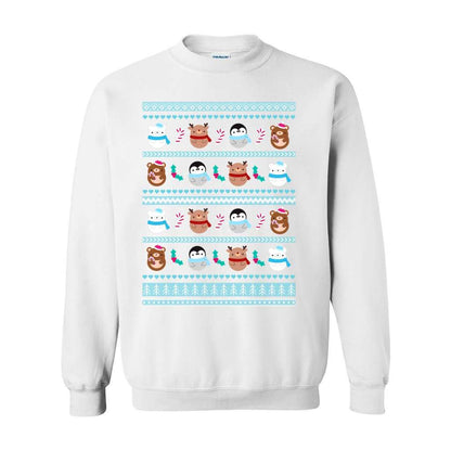 Christmas Animal Sweatshirt - Blue Pattern: S / White