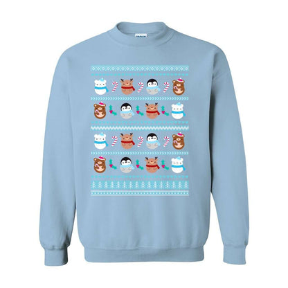 Christmas Animal Sweatshirt - Blue Pattern: S / Light Blue