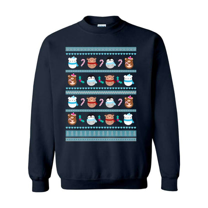 Christmas Animal Sweatshirt - Blue Pattern: S / Navy