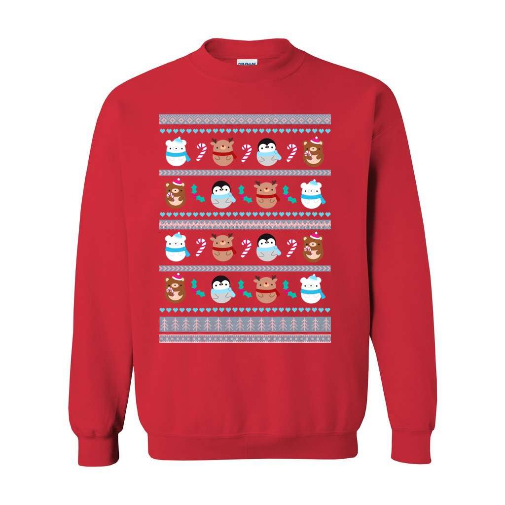 Christmas Animal Sweatshirt - Blue Pattern: S / Red