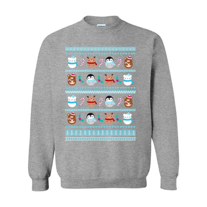 Christmas Animal Sweatshirt - Blue Pattern: S / Sports Grey