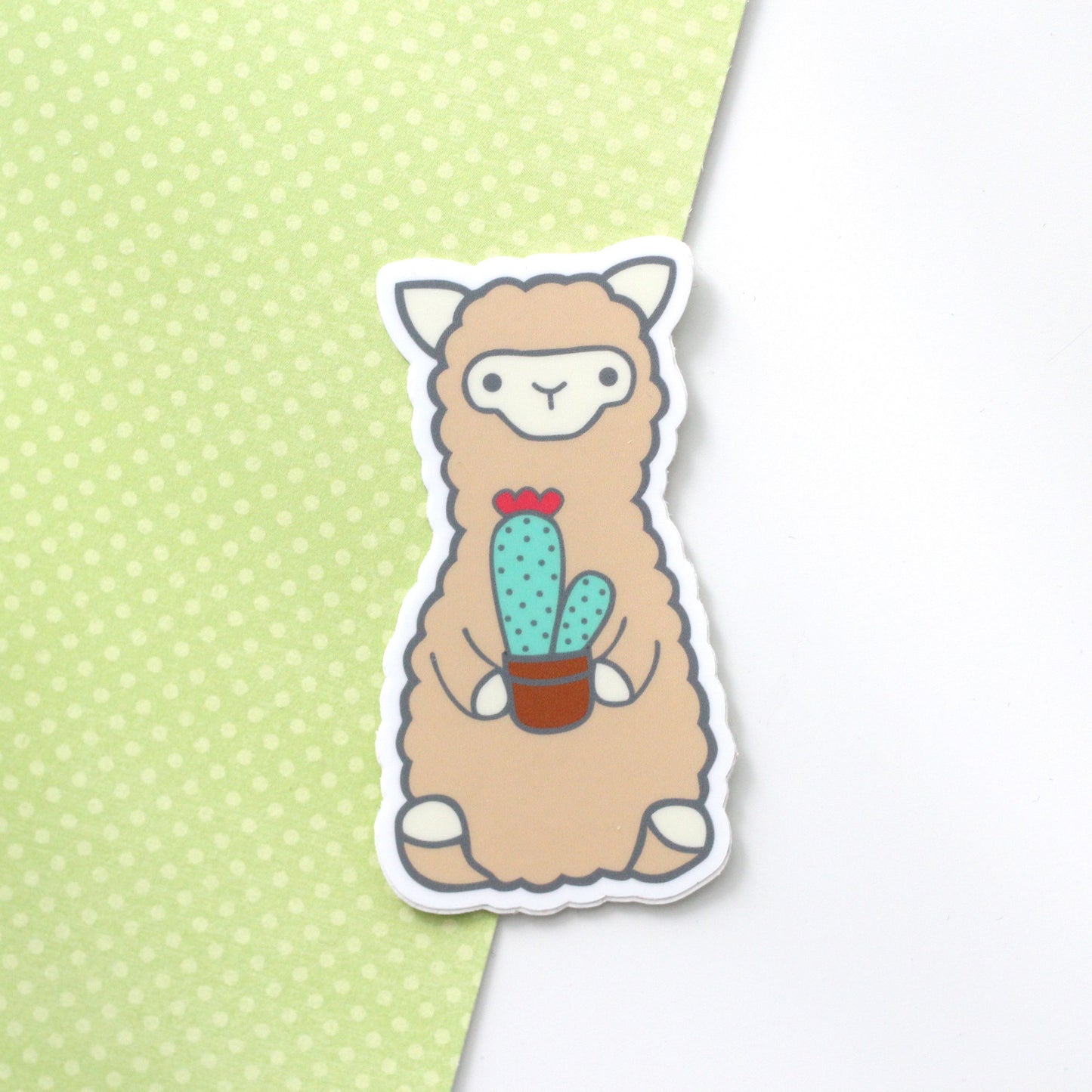 Cactus Alpaca Vinyl Sticker - Llama Sticker - Alpaca Decal