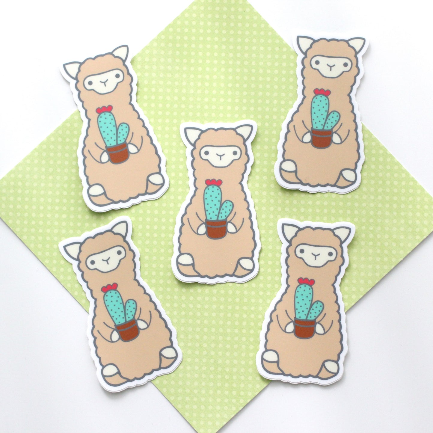 Cactus Alpaca Vinyl Sticker - Llama Sticker - Alpaca Decal