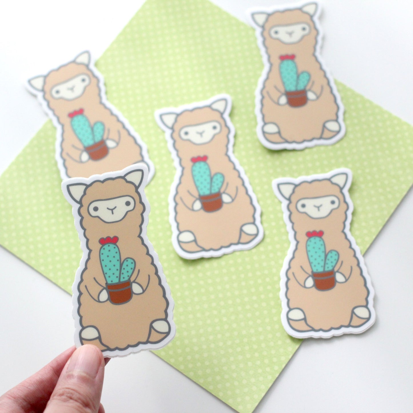 Cactus Alpaca Vinyl Sticker - Llama Sticker - Alpaca Decal
