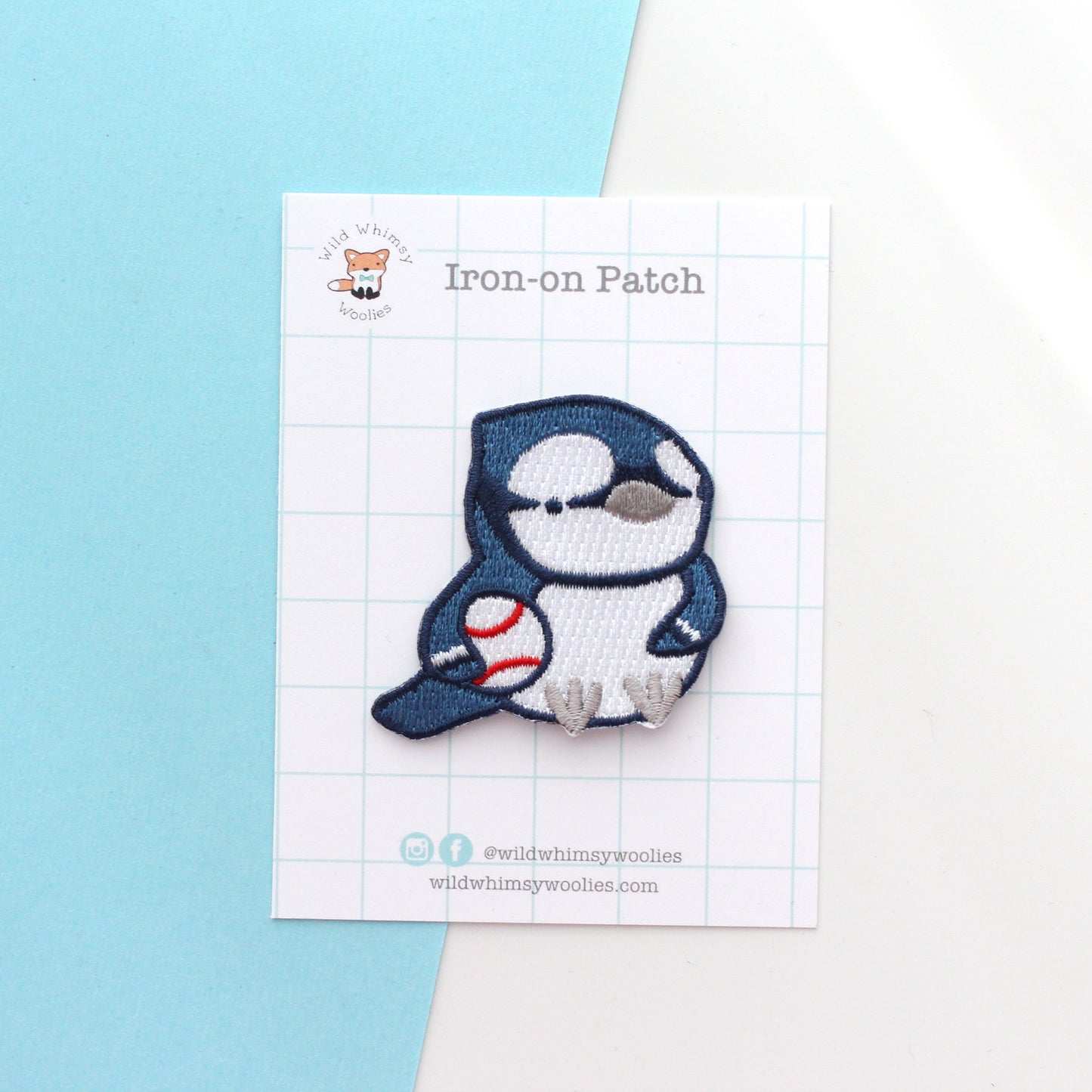 Blue Jay Baseball Iron On Patch for Jeans and Jackets