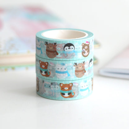 Christmas Washi Tape. Yetis, Foxes, Bears, Reindeer and Penguins Washi Tape