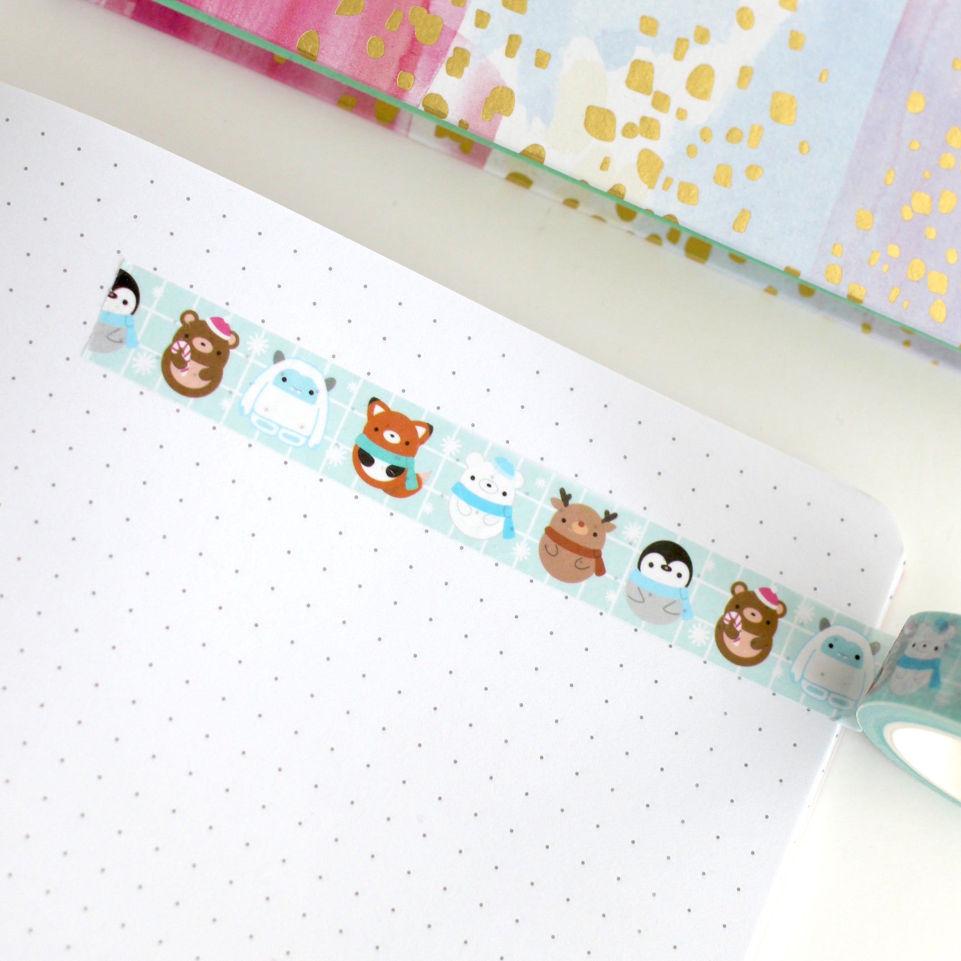 Christmas Washi Tape. Yetis, Foxes, Bears, Reindeer and Penguins Washi Tape