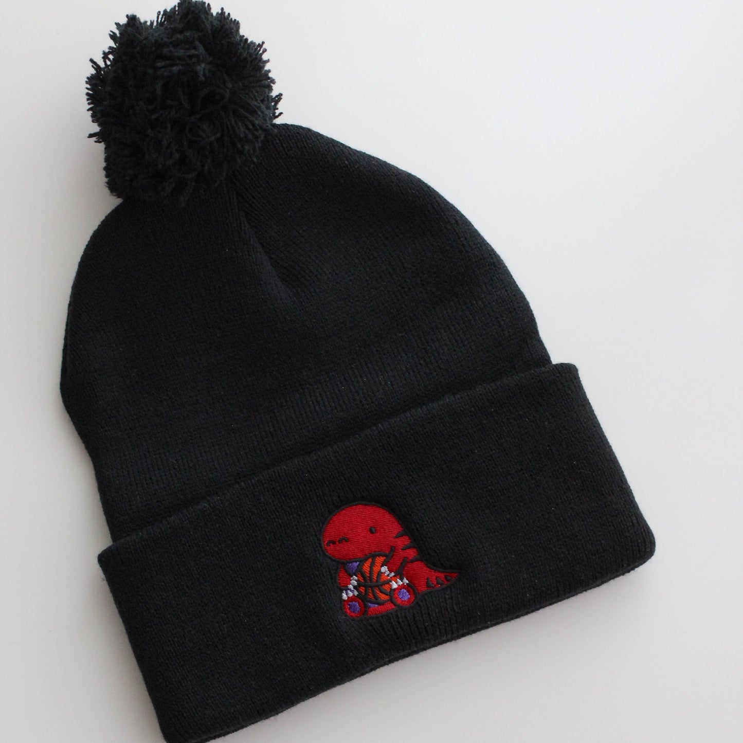Raptor with Basketball Pom-pom Beanie - Toronto Toque - Raptor Fashion Accessory