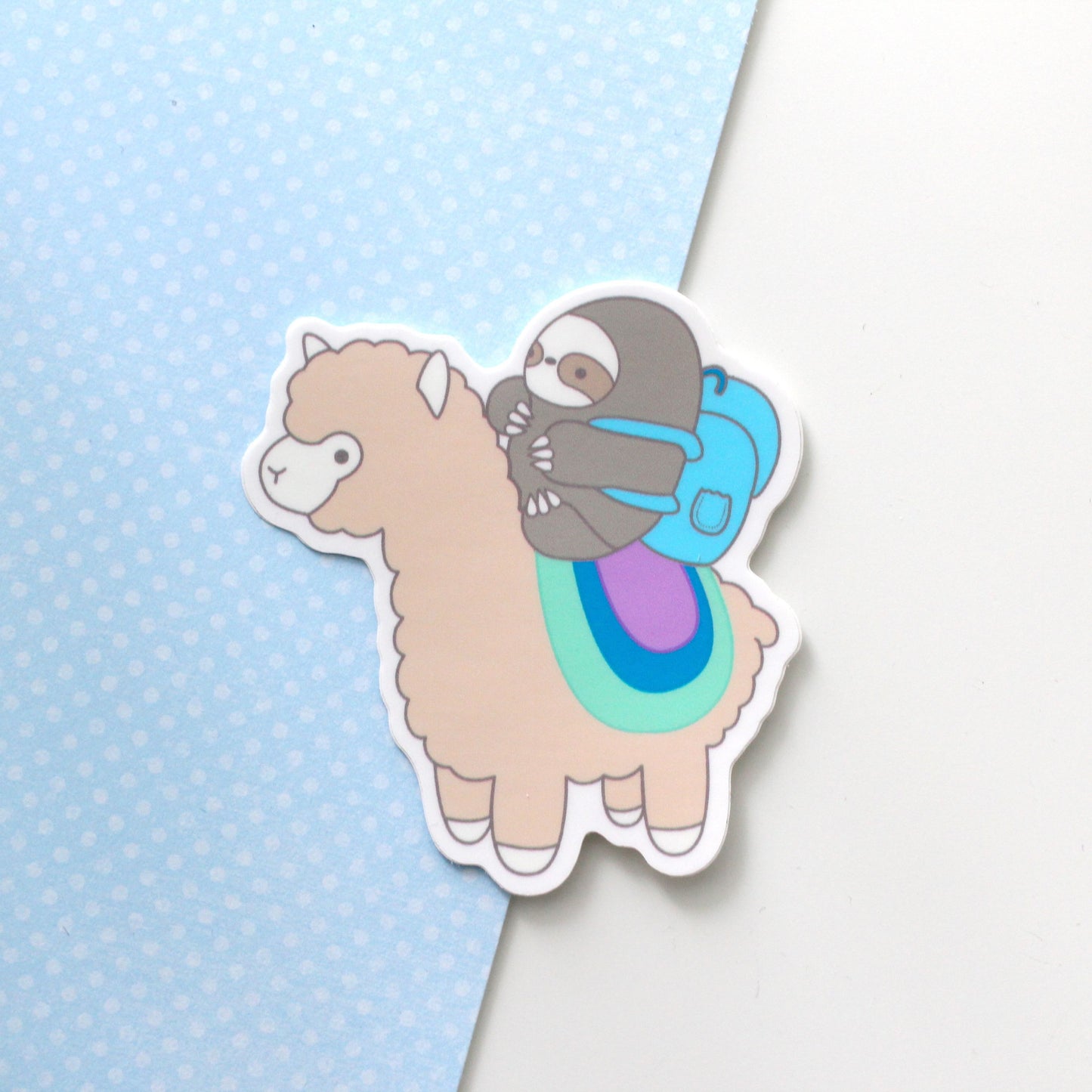 Sloth and Alpaca Adventurer Vinyl Sticker - Sloth Decal- Llama Sticker