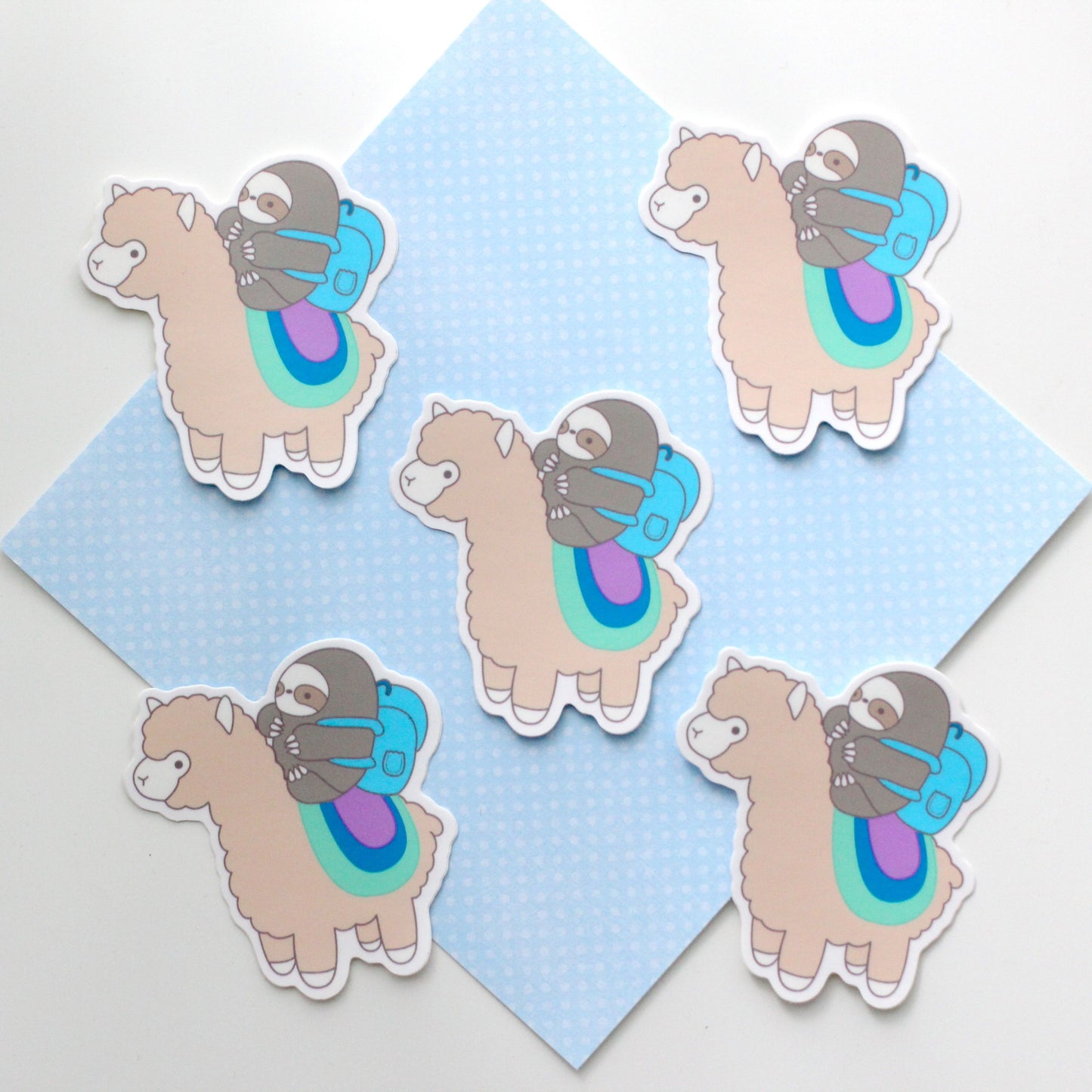 Sloth and Alpaca Adventurer Vinyl Sticker - Sloth Decal- Llama Sticker
