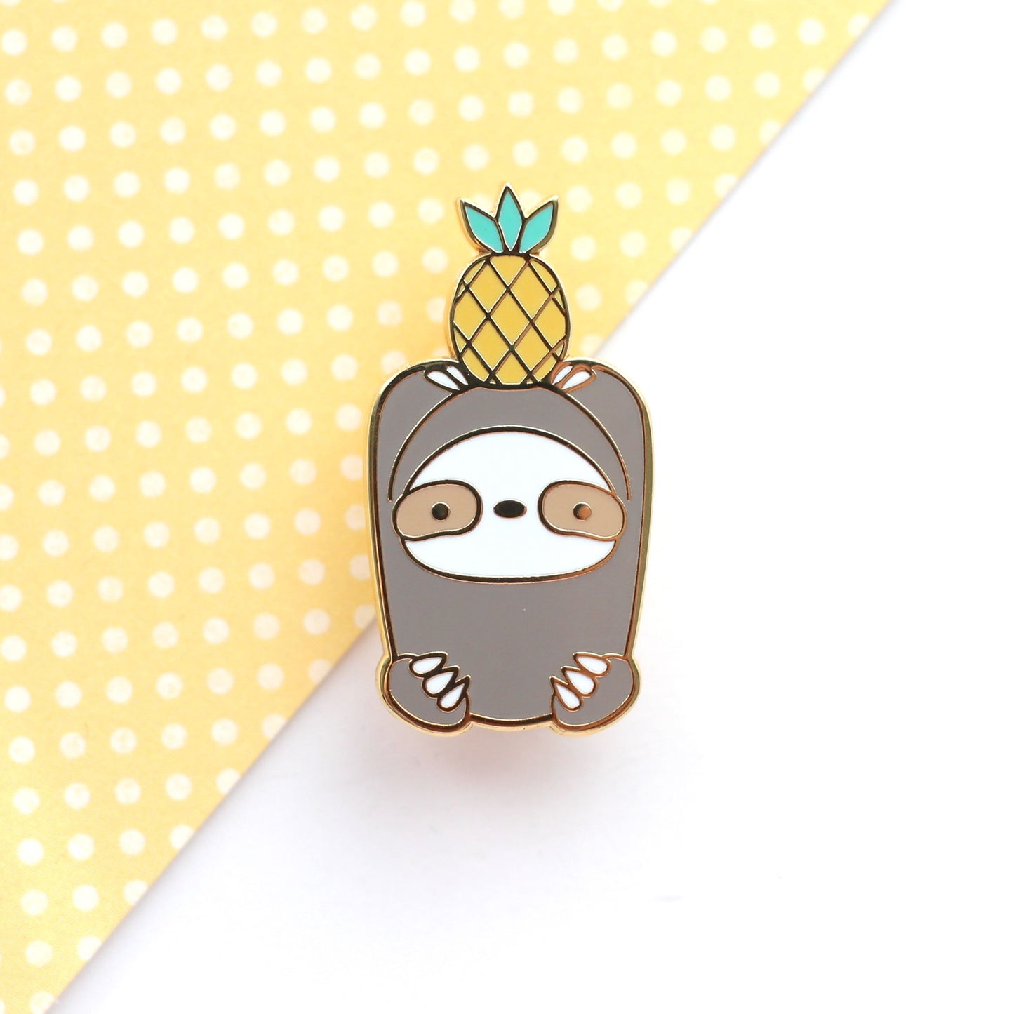 Pineapple Sloth Enamel Pin. Sloth Gift. Fruit Pin