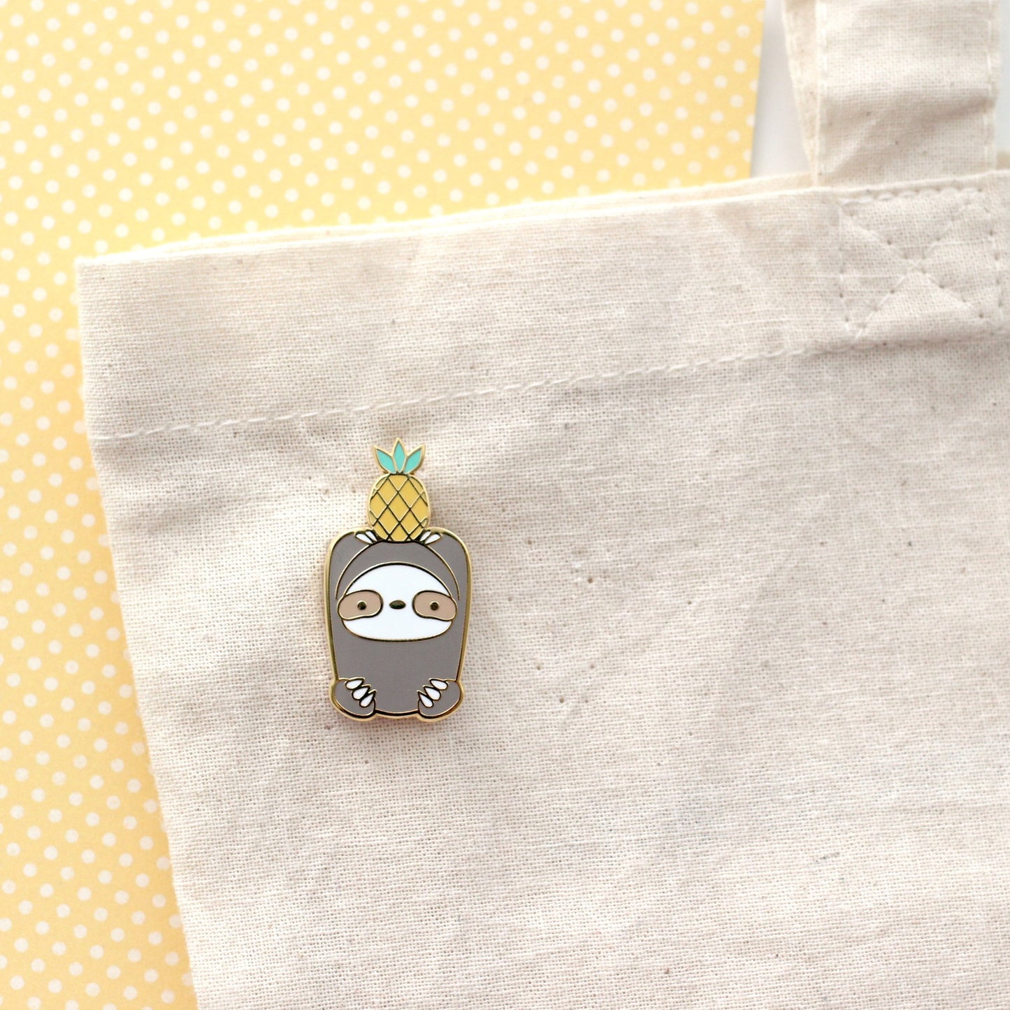 Pineapple Sloth Enamel Pin. Sloth Gift. Fruit Pin