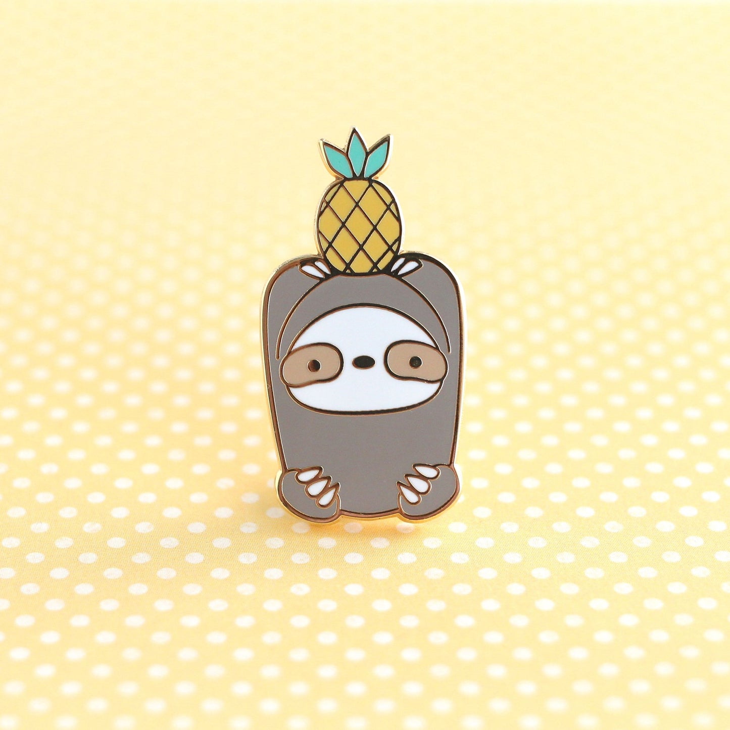 Pineapple Sloth Enamel Pin. Sloth Gift. Fruit Pin