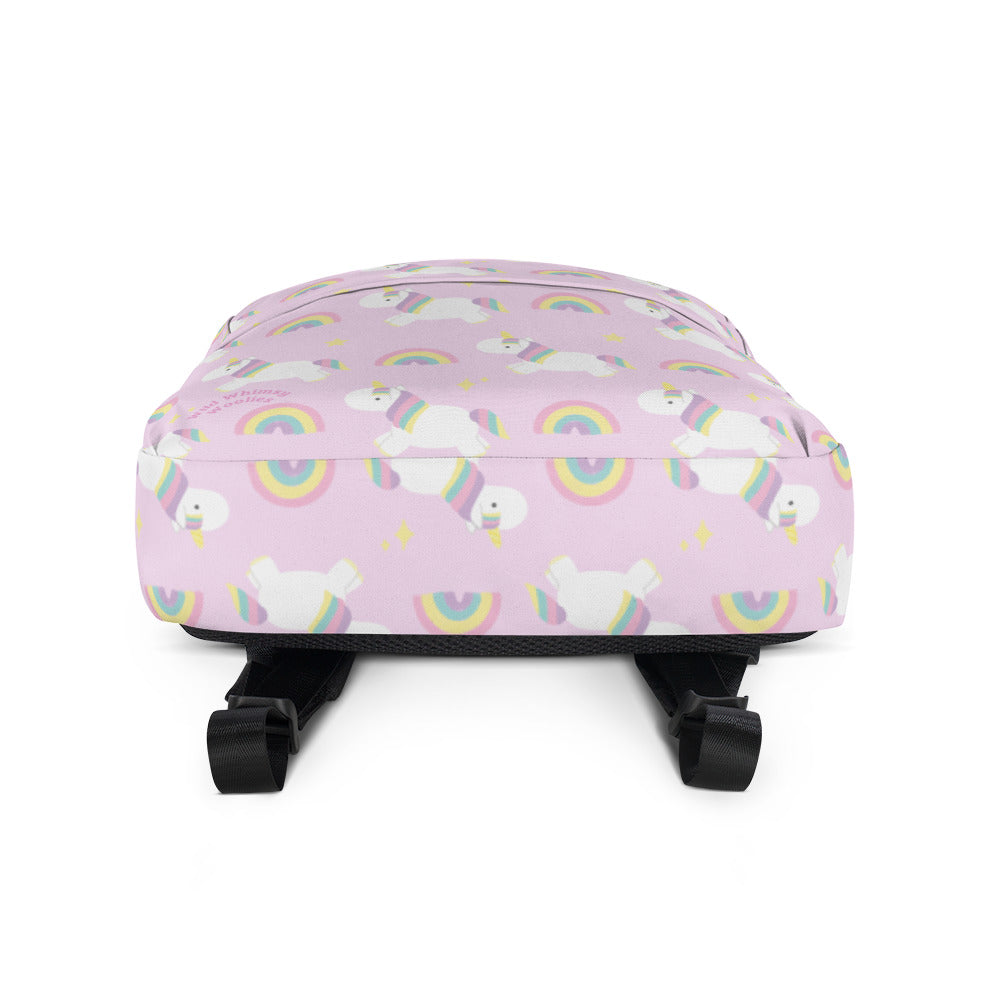 Rainbow Unicorn Backpack - Light Pink by Wild Whimsy Woolies