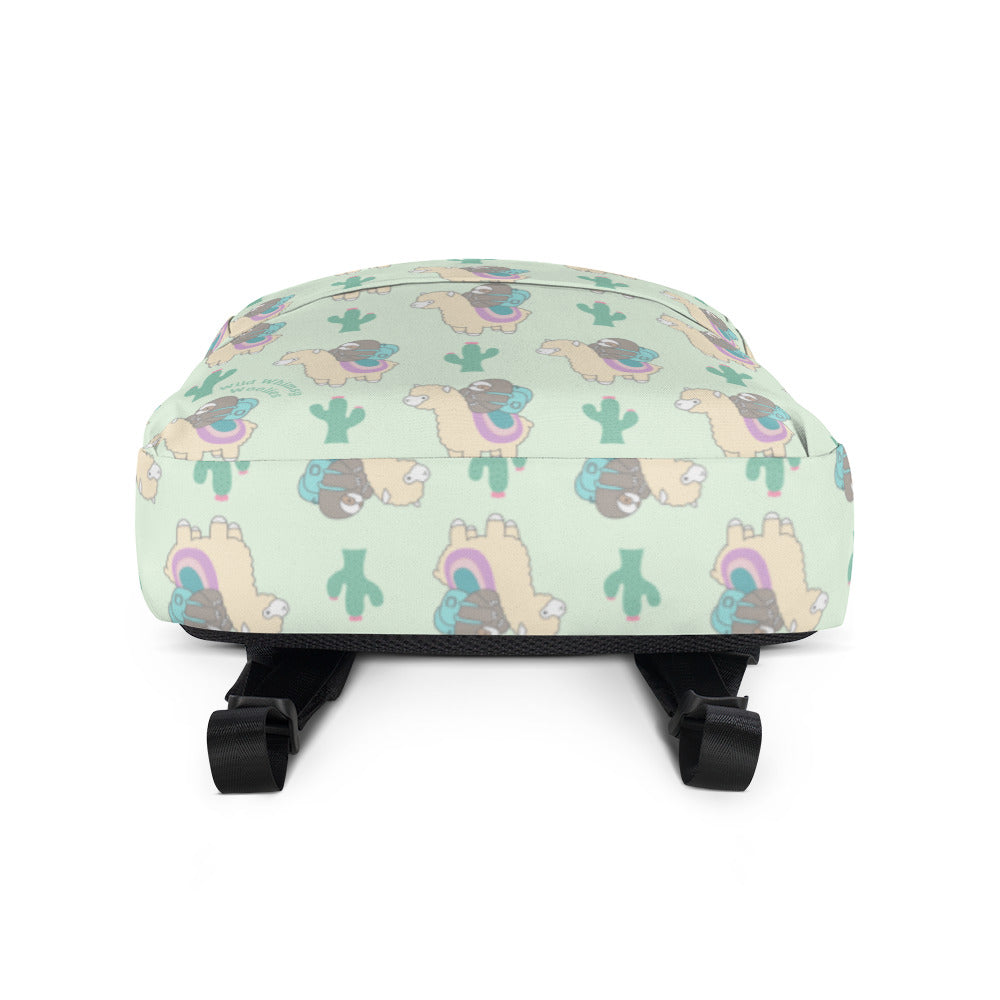 Sloth and Alpaca Adventurer Backpack - Light Green by Wild Whimsy Woolies