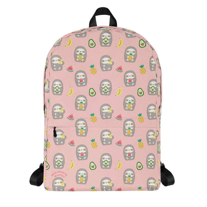 Fruit Sloth Backpack - Pink: Default Title