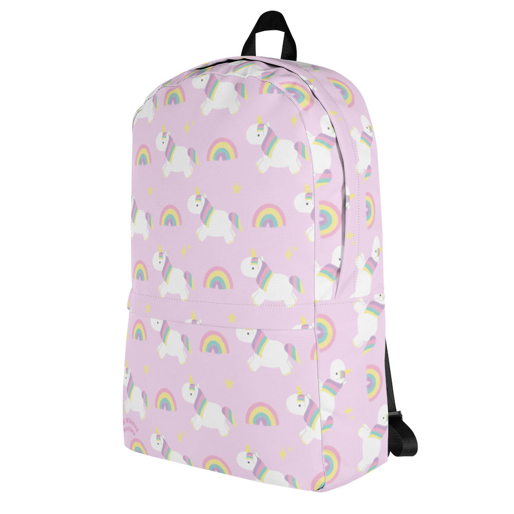 Rainbow Unicorn Backpack - Light Pink by Wild Whimsy Woolies