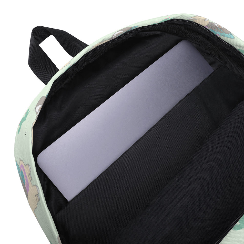 Sloth and Alpaca Adventurer Backpack - Light Green by Wild Whimsy Woolies