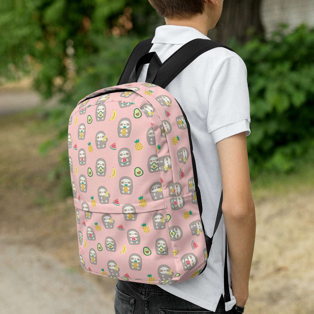 Fruit Sloth Backpack - Pink