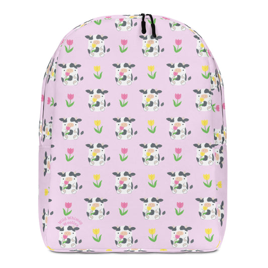 Tulip Cows Minimalist Backpack - Lilac: Default Title