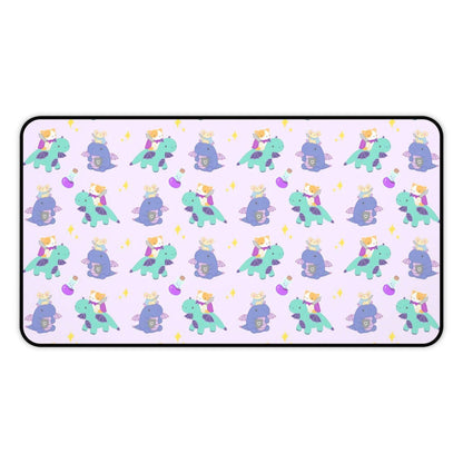 Cat and Mouse Dragon Knight Desk Mat - Large Mouse Pad