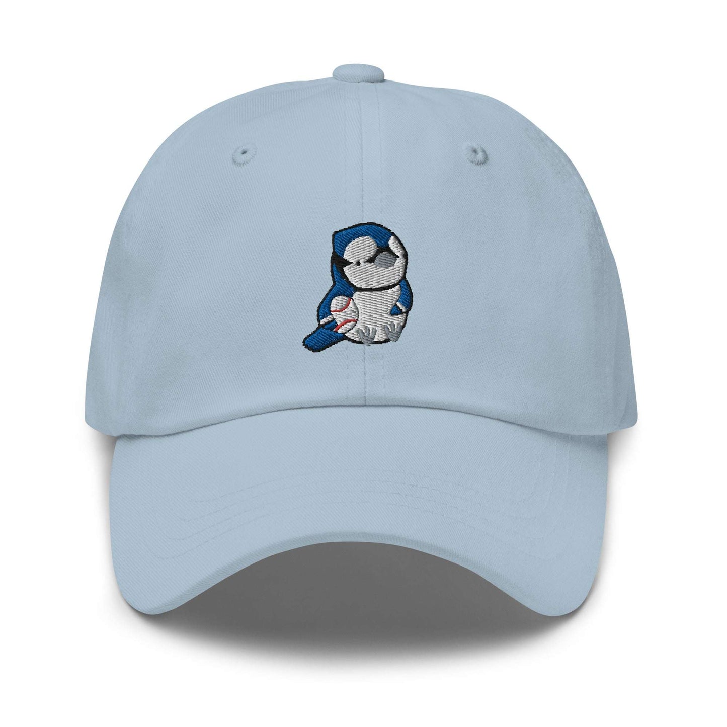 Embroidered Blue Jay Baseball Cap: Light Blue