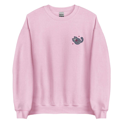 Embroidered Grey Tabby Cat Sweatshirt