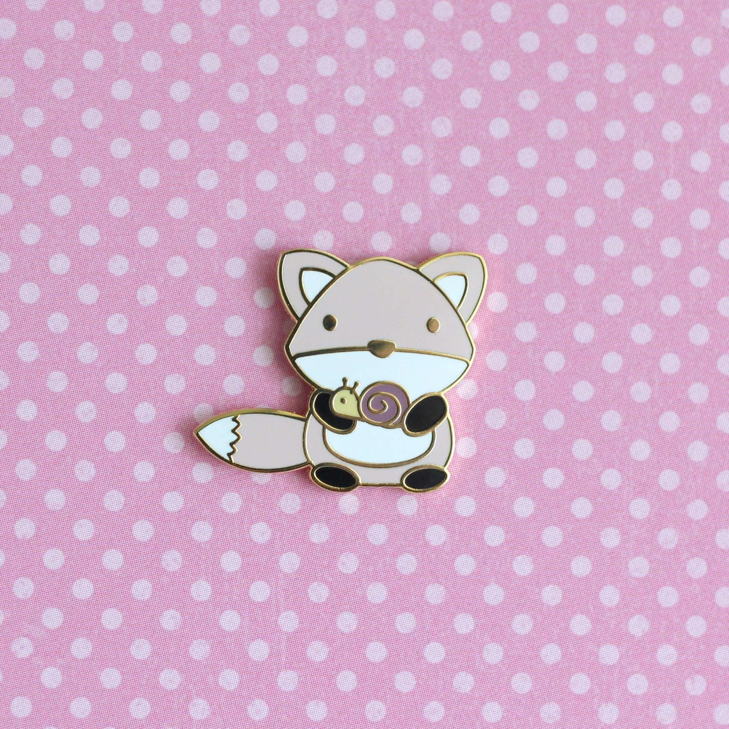 Fox and Snail Enamel Pin (Pink Variant) - Cute Pin - Animal Gift by Wild Whimsy Woolies