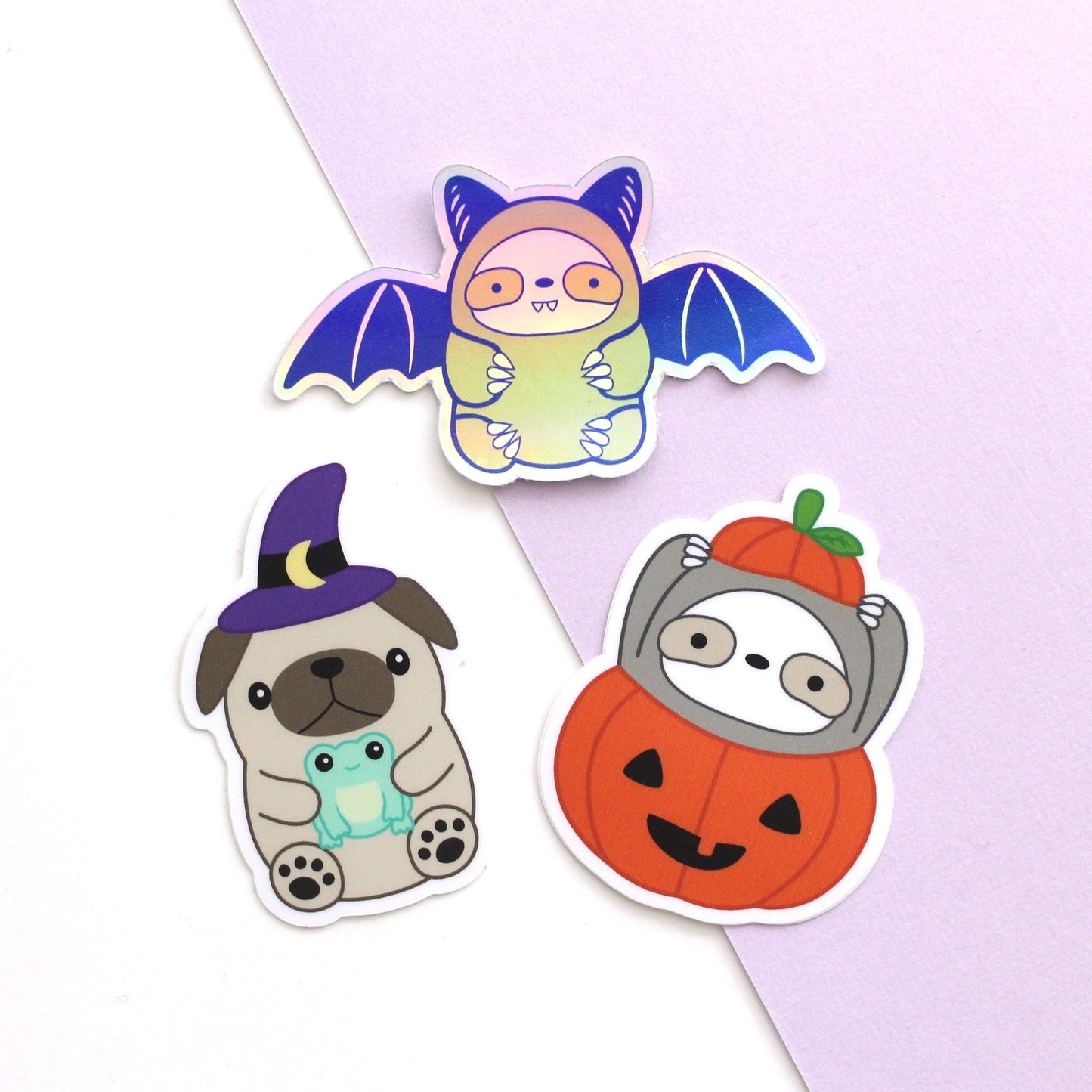 Halloween Vinyl Sticker Set (3 Stickers) - Cute Halloween Stickers by Wild Whimsy Woolies