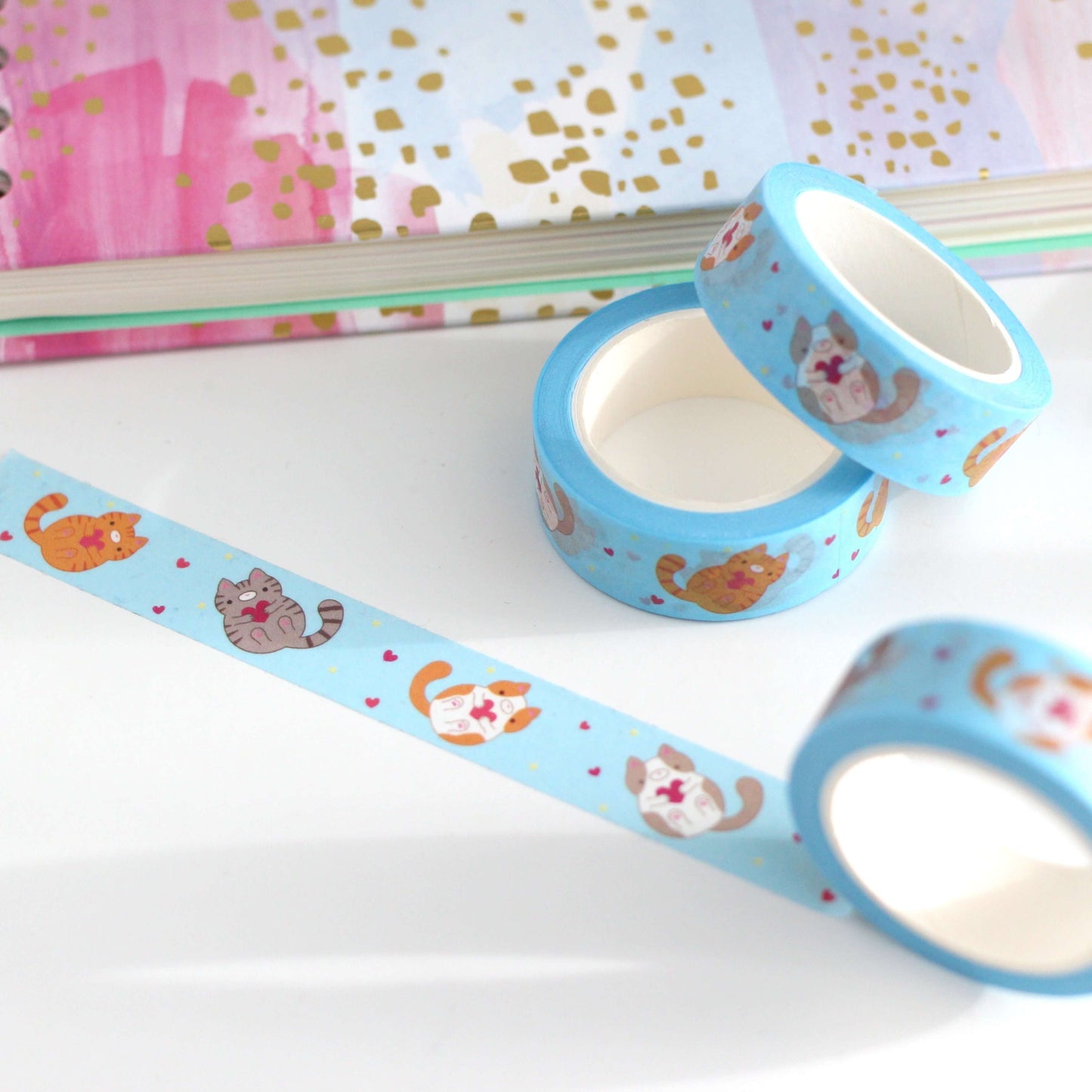 Love Cats Washi Tape - Cute Stationery - Kitten Washi Tape