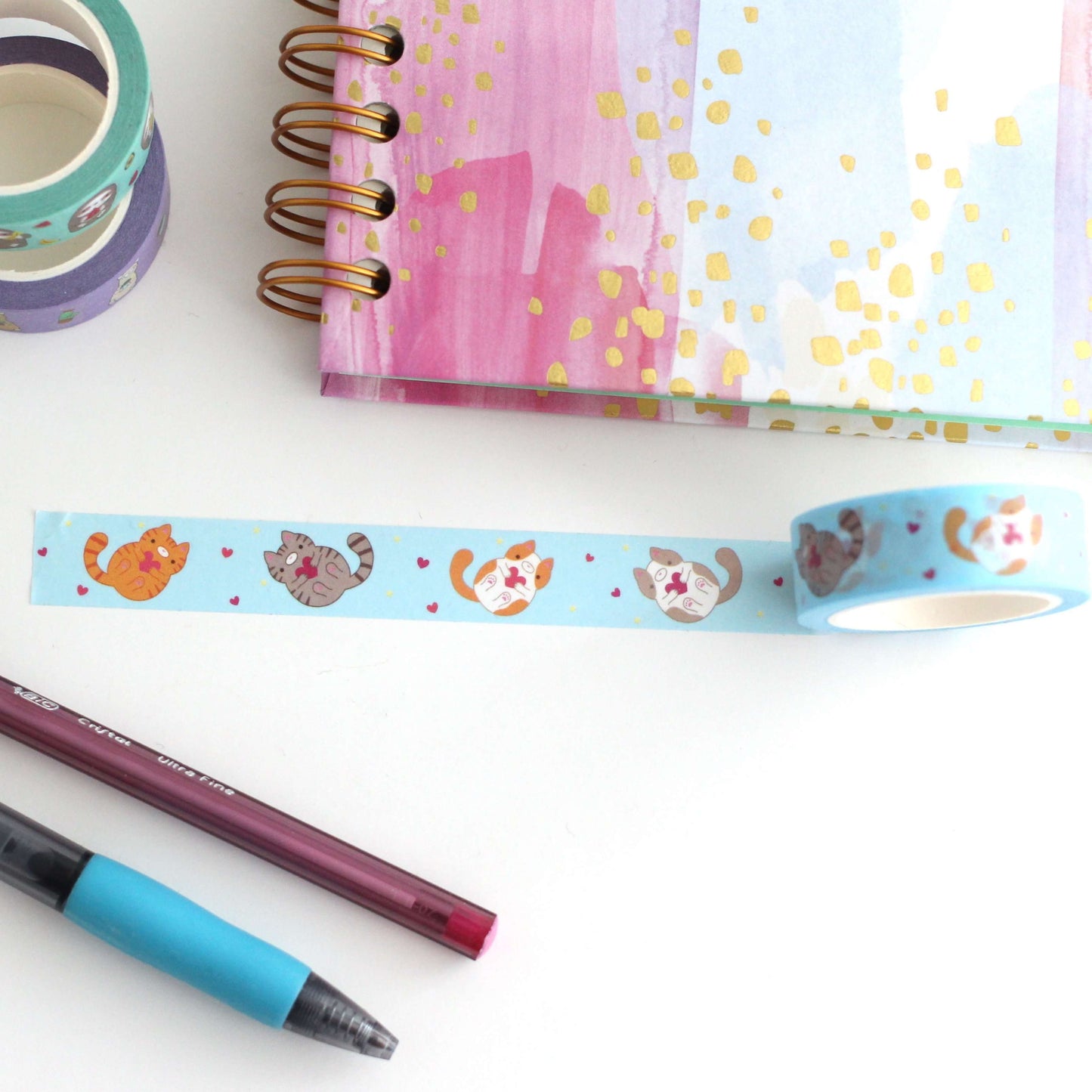 Love Cats Washi Tape - Cute Stationery - Kitten Washi Tape