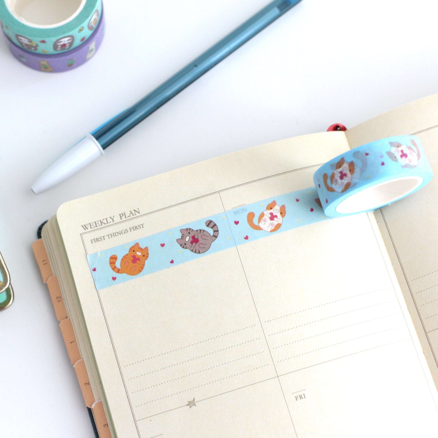 Love Cats Washi Tape - Cute Stationery - Kitten Washi Tape