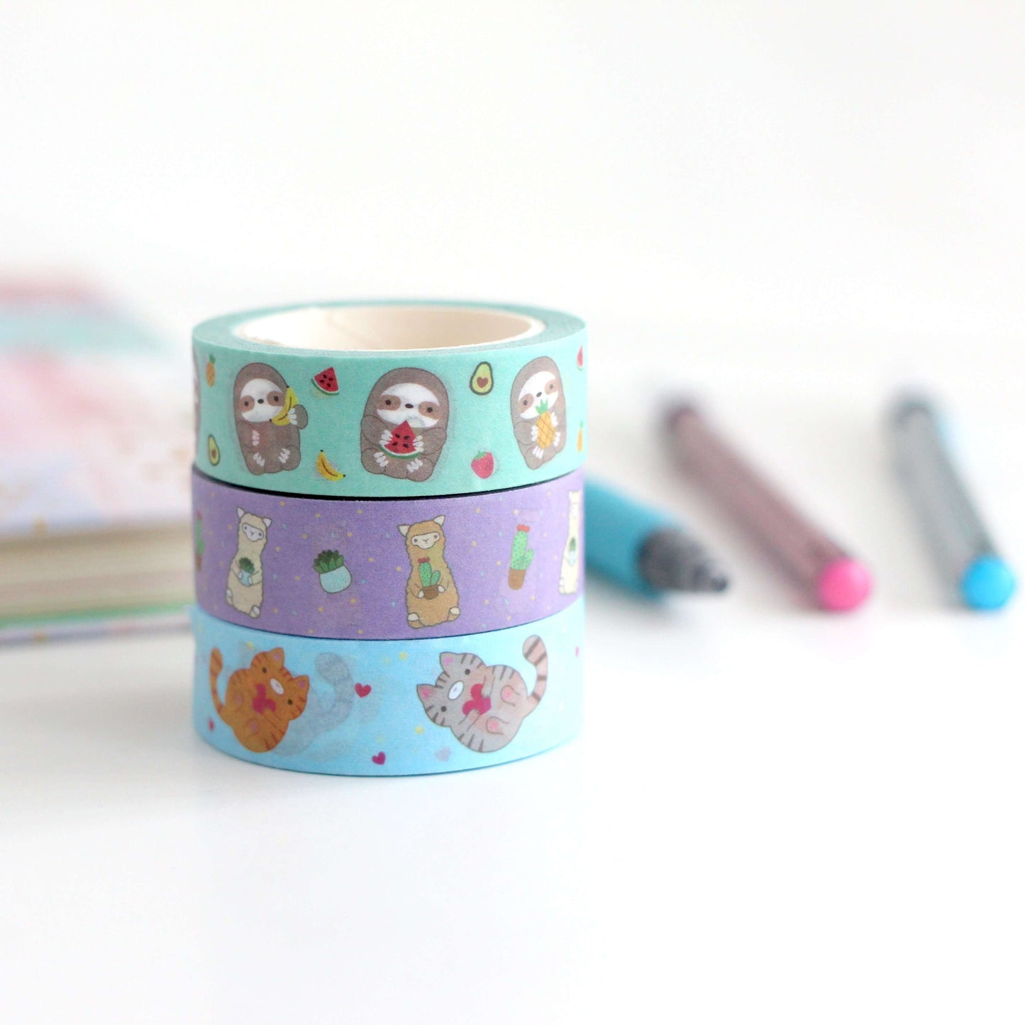 Love Cats Washi Tape - Cute Stationery - Kitten Washi Tape