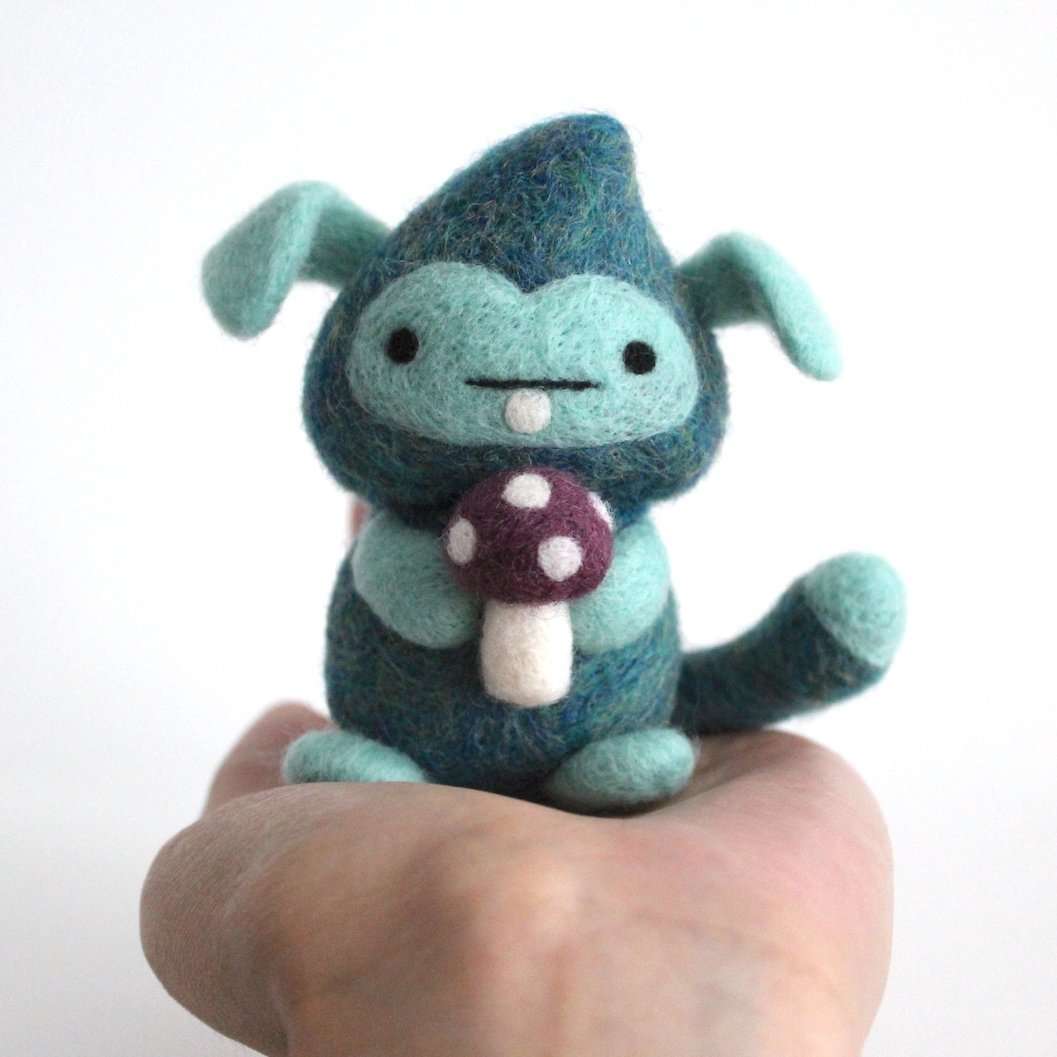 Mosspot, the Forest Finder - Needle Felted Fantasy Creature