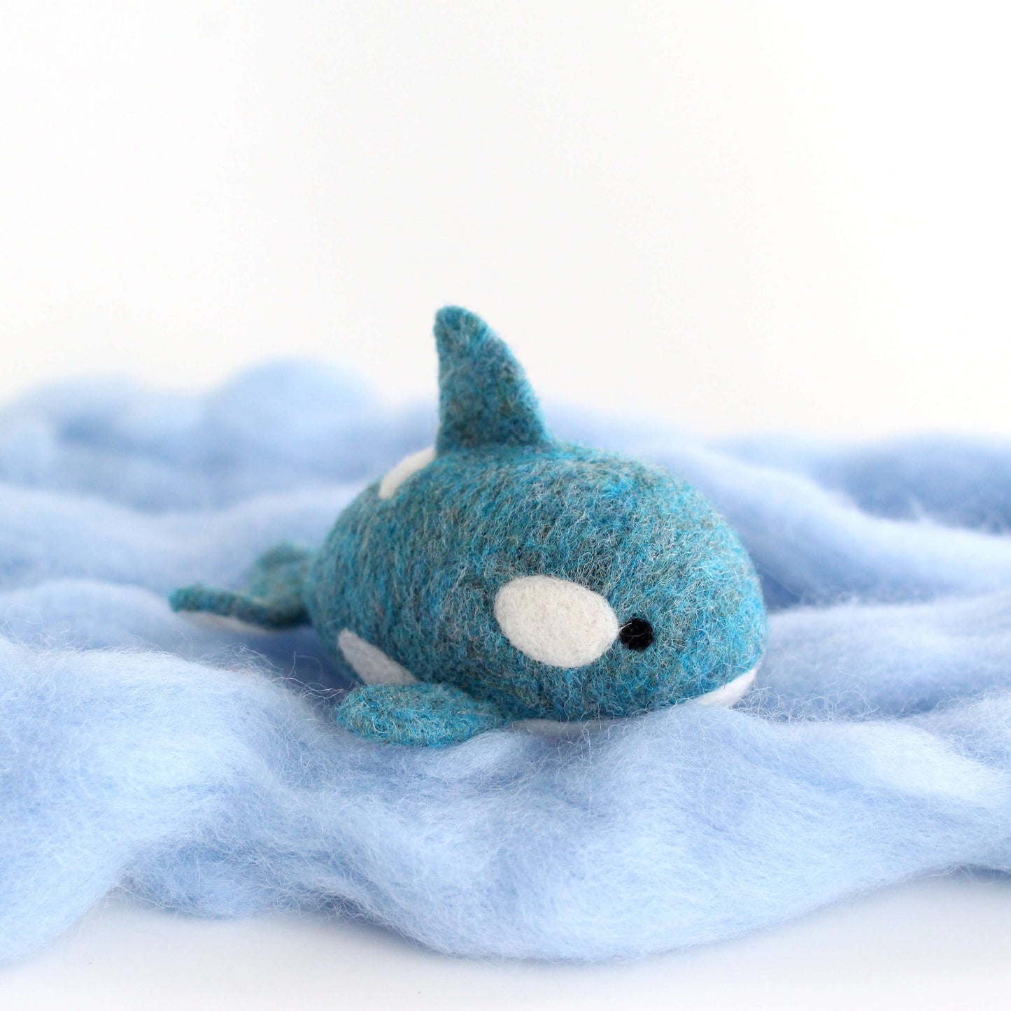 Needle Felted Blue Orca