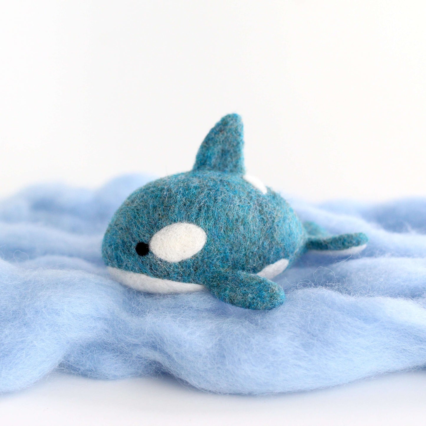 Needle Felted Blue Orca