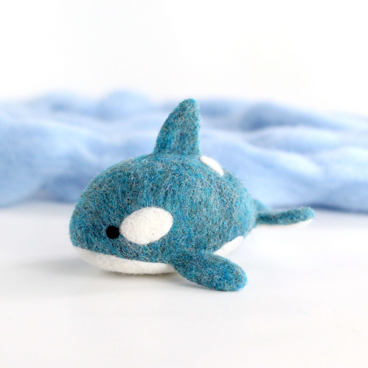 Needle Felted Blue Orca