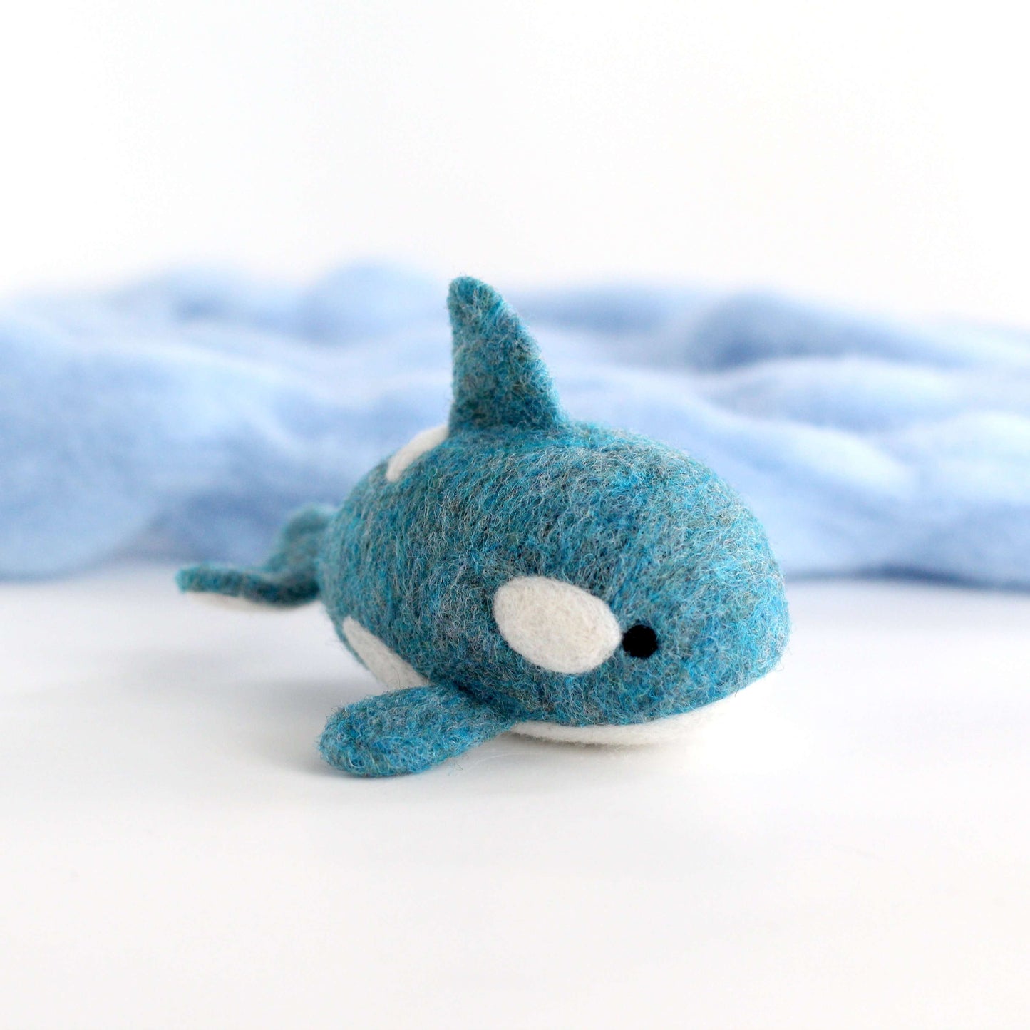 Needle Felted Blue Orca