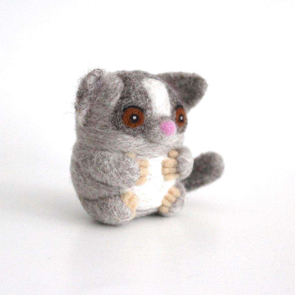Needle Felted Bush Baby named Gizmo