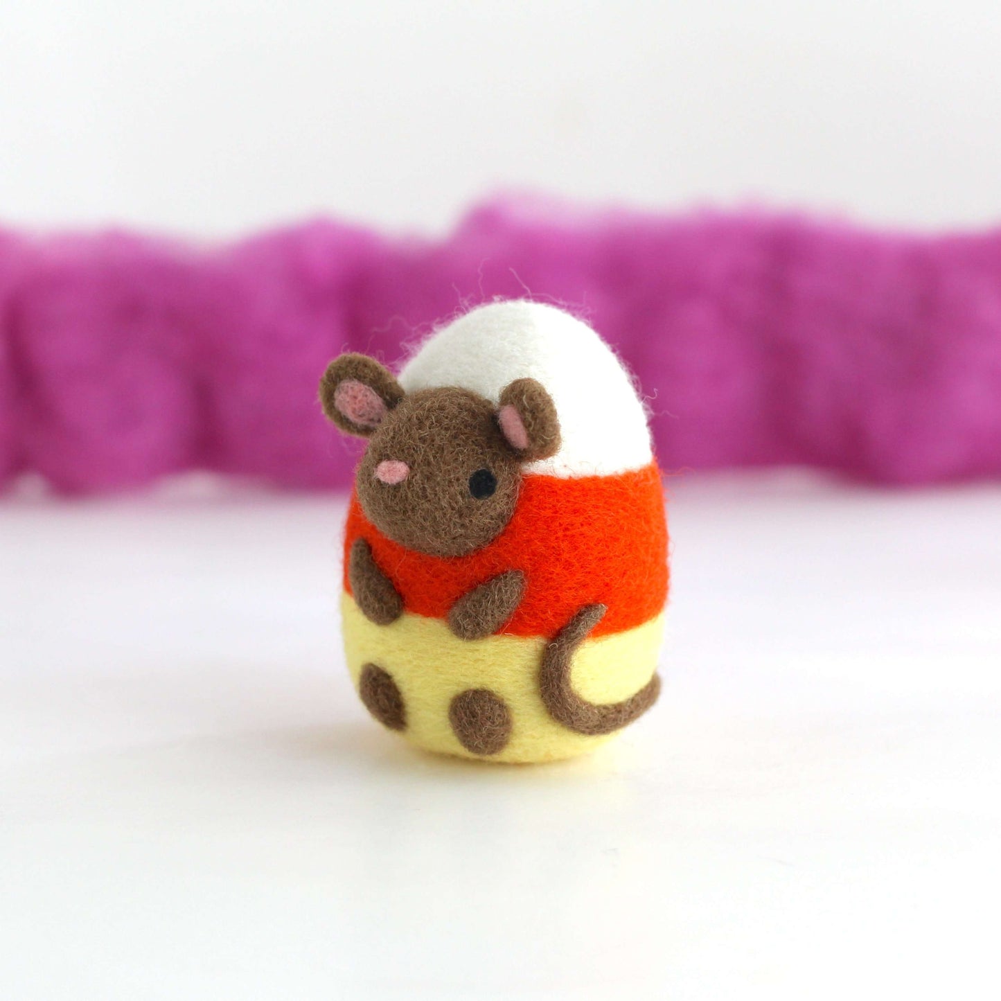 Needle Felted Candy Corn Mouse