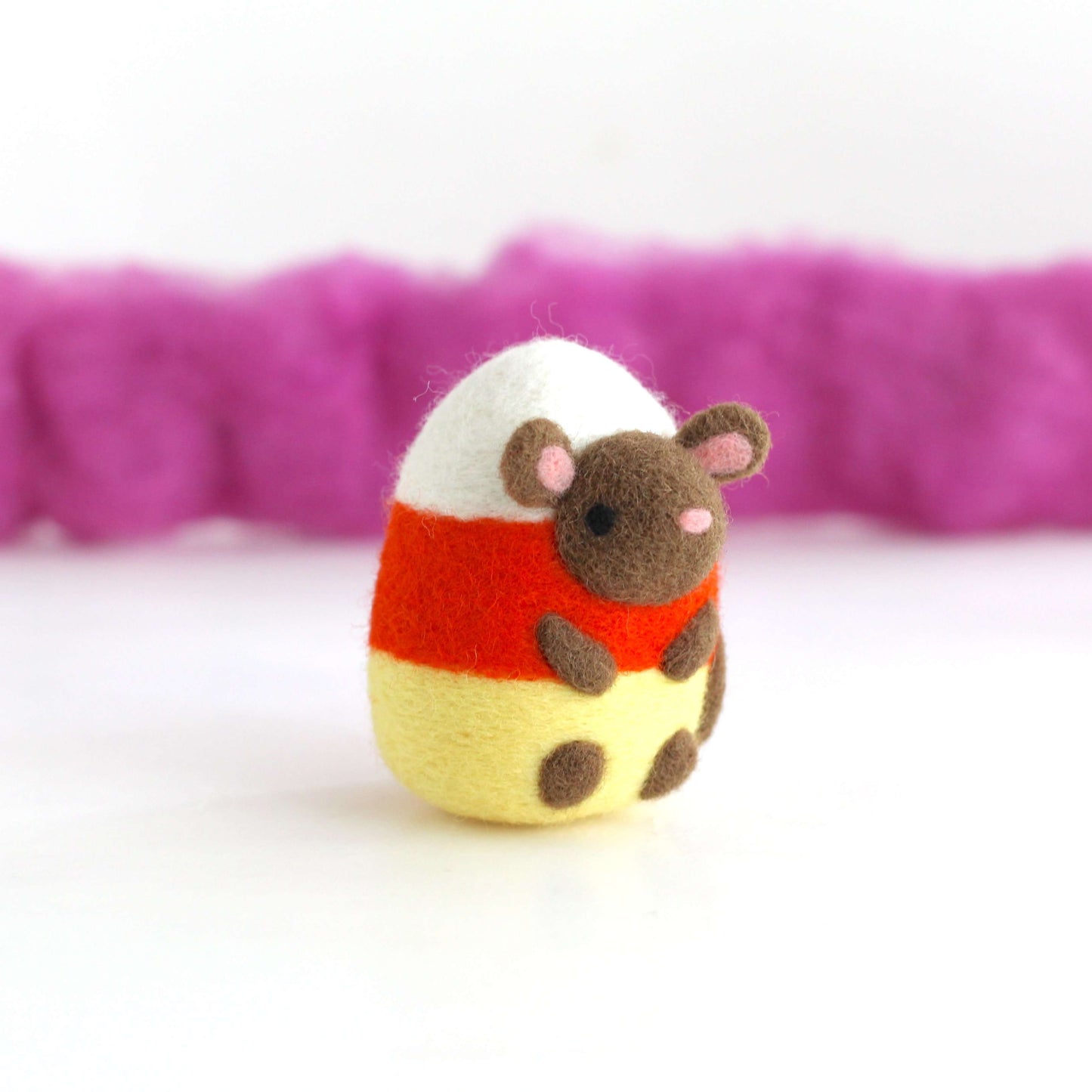 Needle Felted Candy Corn Mouse