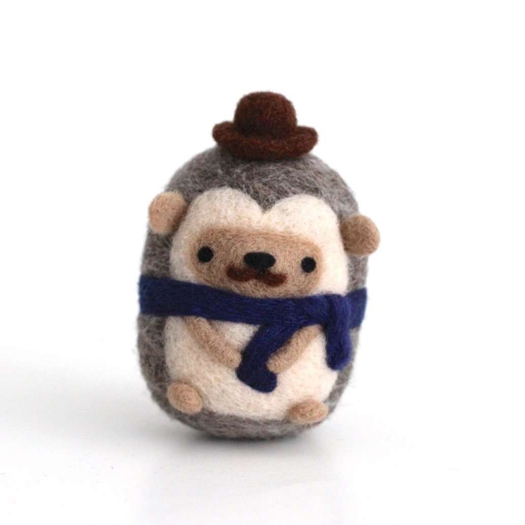 Needle Felted Dr. Hedgie Watson