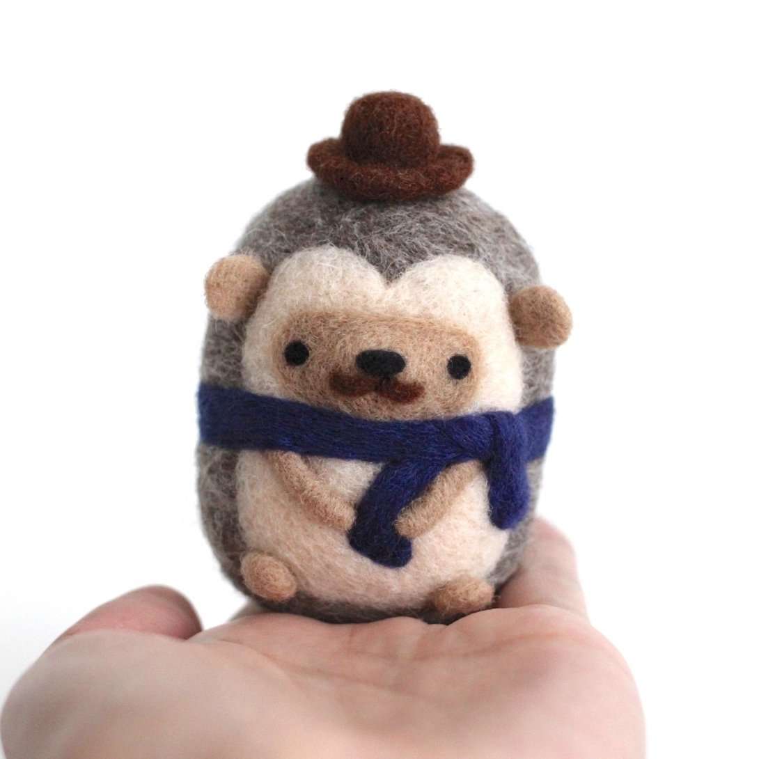 Needle Felted Dr. Hedgie Watson