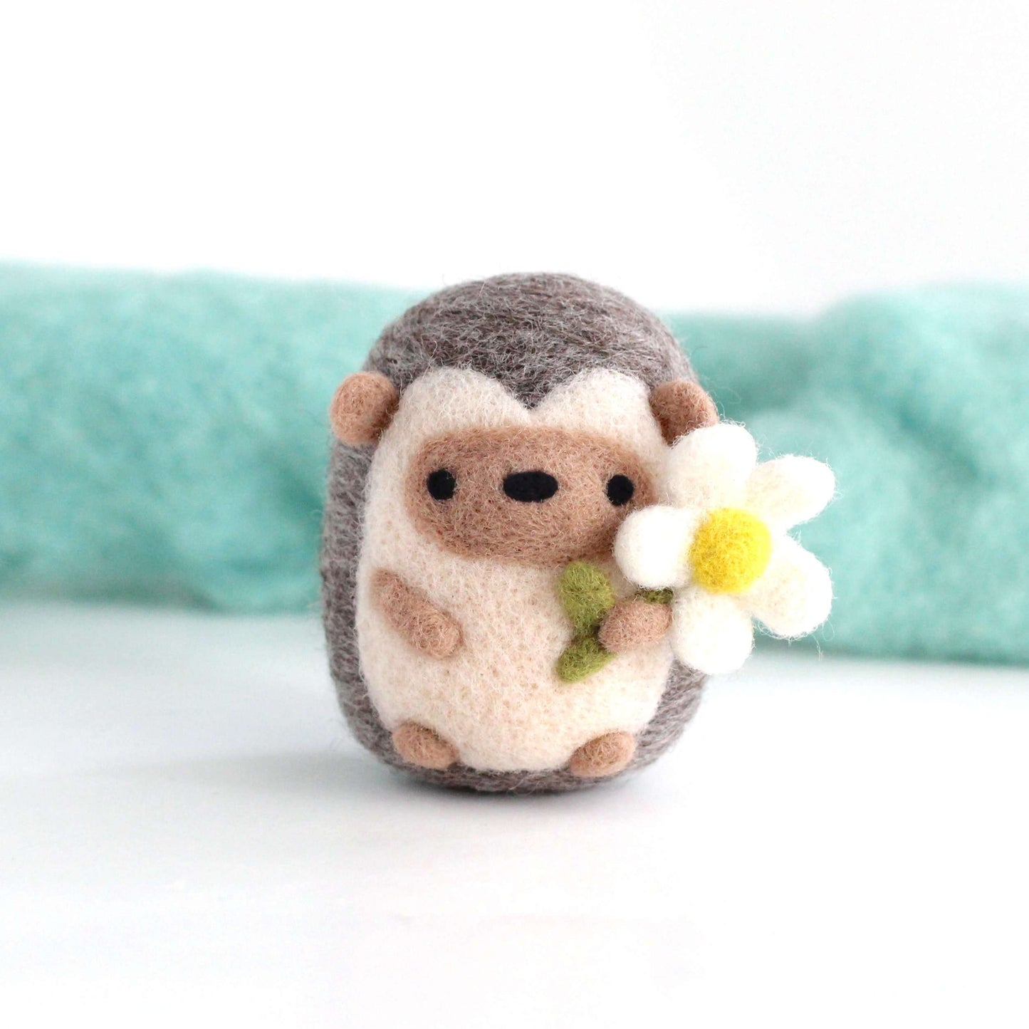 Needle Felted Hedgehog with Daisy